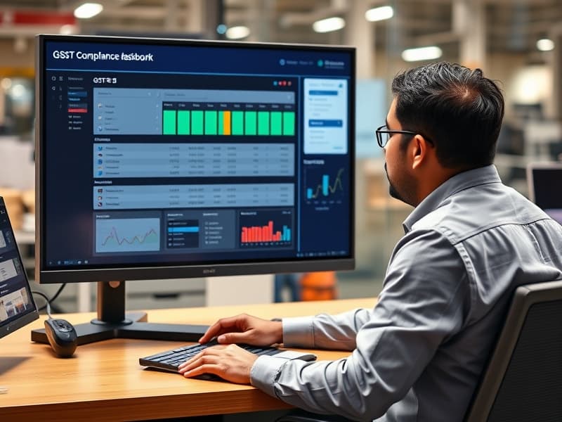 CFO reviewing GST compliance dashboard
